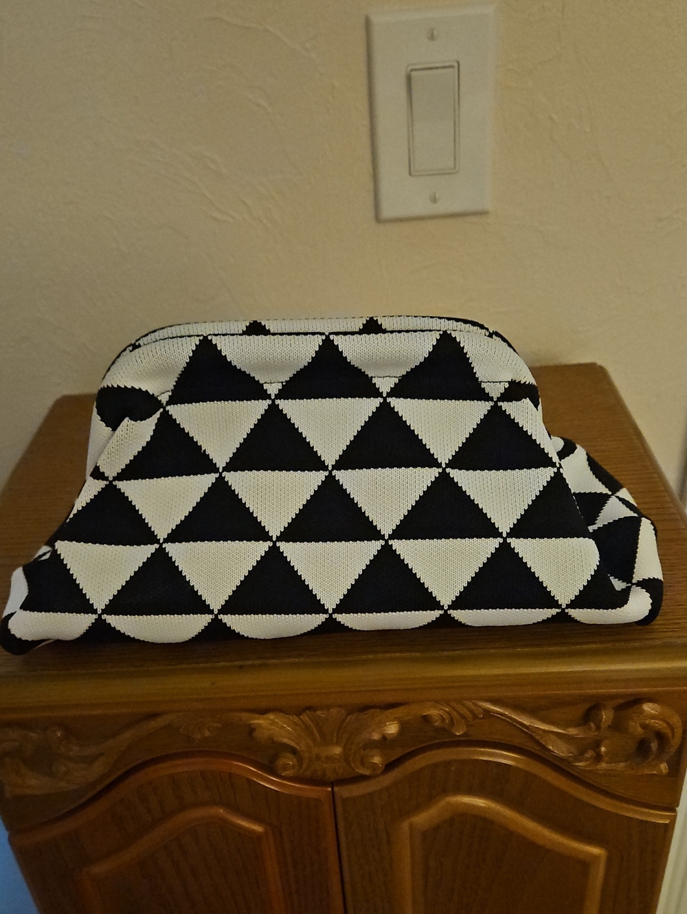 Black/ White Fabric Clutch